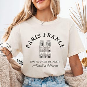 Paris T-Shirt, France Souvenir Tee, Heart Flag Travel Shirt, Gift for Francophiles, Minimalist Paris Lover Top