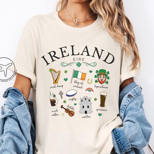 Ireland Doodle Shirt, Ireland Tshirt, Irish Flag Travel Gift Idea, Ireland Souvenir, St Patricks Day Tee