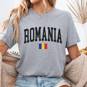 Romania Flag T-Shirt, Romania Souvenir Tee, Travel Gift for Eastern Europe Lovers, Minimalist Country Pride Shirt, Romanian Shirt