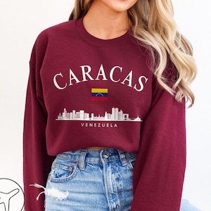 Caracas Venezuela Skyline Sweatshirt, Venezuelan Flag Pullover, Latin America Souvenir