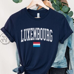 Luxembourg Flag T-Shirt, Luxembourg Graphic Tee, Travel Shirt for Europe Lovers, Minimalist Country Flag Shirt, Unisex Travel Top