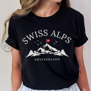 Switzerland Shirt, Swiss Alps Tshirt, Travel Gift for Switzerland, Swiss Flag Travel Souvenir, Europe Trip Gift Idea