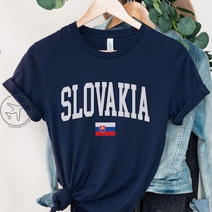 Slovakia Shirt with Flag, Slovak Graphic Tee, Minimalist Slovakia T-Shirt, Travel Gift for Slovakia Lovers, Country Pride Shirt