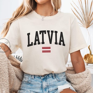 Latvia Flag T-Shirt, Latvian Heritage Tee, Travel Gift for Baltic Lovers, Minimalist Country Flag Shirt