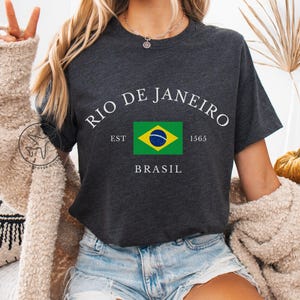Rio de Janeiro T-Shirt, Brazil Flag Tee, Rio Shirt, Brazilian Souvenir, Latin America Travel Gift, Unisex T-Shirt