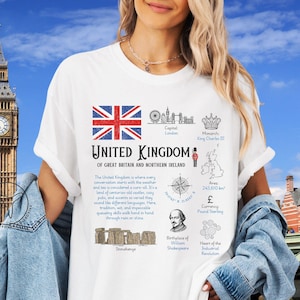 United Kingdom Shirt, London UK T-Shirt, England Shirt, Union Jack Shirt, London Gift, UK Souvenir,  British Clothing, Vintage Aesthetic
