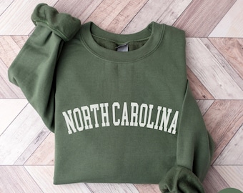 Bluza z kapturem North Carolina, unisex, okrągły dekolt, prezent z okazji święta stanu Karolina Północna