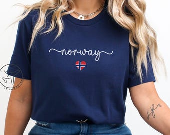 Camiseta con la bandera de Noruega, regalo de viaje escandinavo
