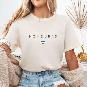 Honduras Heart T-Shirt, Honduran Flag Graphic Tee, Latin America Travel Souvenir Gift