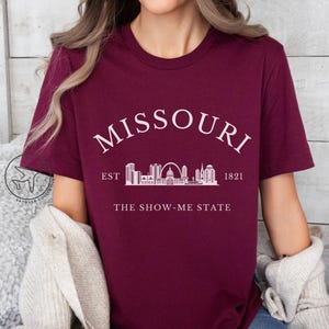 Missouri Skyline T-Shirt, The Show-Me State, Travel Souvenir
