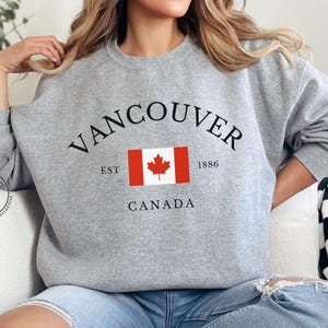 Vancouver Canada Sweatshirt, Maple Leaf Flag, Unisex Pullover