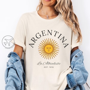 Argentina Shirt, Argentina Tshirt, Argentine Flag Tee, Argentina Gift,  Argentina Travel Souvenir, Sun of May Graphic