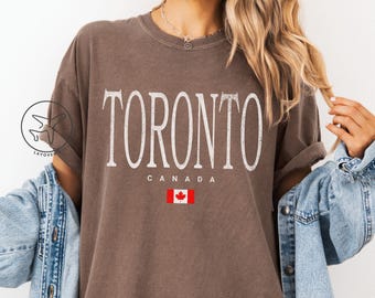 Distressed T-shirt Toronto Canada, T-shirt Canadese vlag, reisshirt Ontario, Canada Souvenir