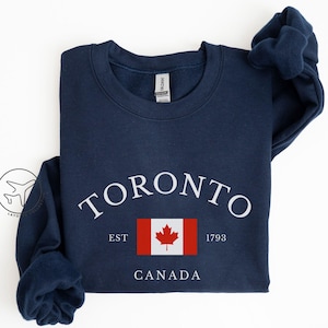 Toronto Canada Sweatshirt, kanadische Flagge Rundhalsausschnitt, Minimalist Toronto Pullover, Kanada Reisegeschenk, Unisex Pullover