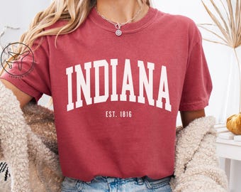 インディアナTシャツ、フージャー州立大学Tシャツ、米国州旅行のお土産ギフト