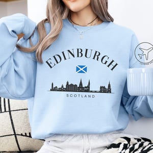 Edinburgh Scotland Sweatshirt, Edinburgh Scotland Shirt, Scottish Gifts, Scotland Souvenir for UK Travel, Edinburgh Skyline Graphic
