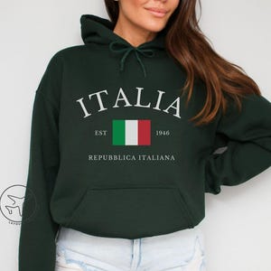 Italia Hoodie, Italy Hooded Sweatshirt, Italy Sweater, Italy Travel Gift, Italian Flag Souvenir
