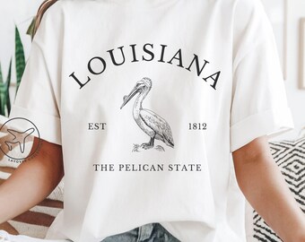 Maglietta vintage Pelican Louisiana, souvenir dello stato di Bayou