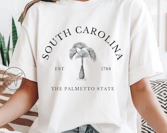 South Carolina Palmetto State Tee, Vintage Palm Tree Design
