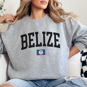 Belize Sweatshirt, Collegiate Belize Pullover, Belize Flag Crewneck, Belize Pride Shirt, Unisex Belize Sweatshirt, Belizean Shirt