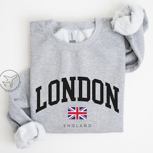 London Sweatshirt, England Crewneck, London Travel Gift, UK Flag Shirt, British Souvenir, Unisex London Shirt, City Sweater