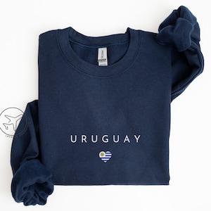 Minimalistisches Uruguay-Sweatshirt, Uruguay-Flaggenpullover, Uruguay-Stolz-Rundhalsausschnitt, einfaches Uruguay-Geschenk, Reise-Andenken