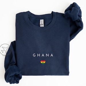 Ghana Heart Flag Sweatshirt, Ghanaian Pride Pullover, Heart-Shaped Flag Sweater, African Heritage Crewneck, Gift from Ghana