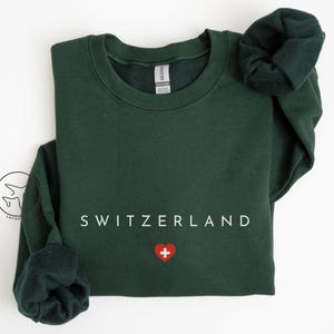 Switzerland Flag Crewneck Sweatshirt, Swiss Pullover, Travel Gift for Switzerland Lovers, Minimalist Country Flag Shirt