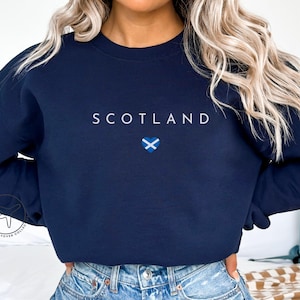 Scotland Heart Crewneck Sweatshirt, Minimalist Scotland Pullover, Travel Gift for Scottish Expats, Scottish Pride Country Shirt
