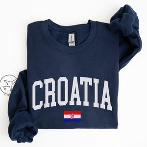 Croatia Crewneck Sweatshirt, Croatian Flag Sweater, Travel Gift for Croatia Lovers, Minimalist Country Flag Pullover