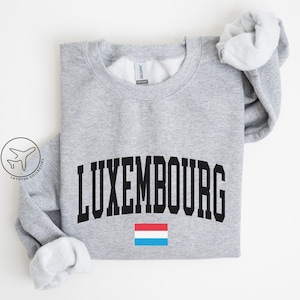 Luxembourg Flag Crewneck Sweatshirt, Luxembourg Pullover, Travel Gift for Eurotrip Lovers, Minimalist Country Flag Shirt