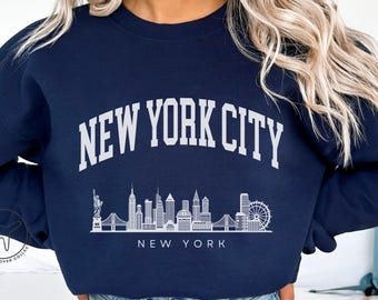 New York City Skyline Sweatshirt, NYC Pullover Reiseandenken