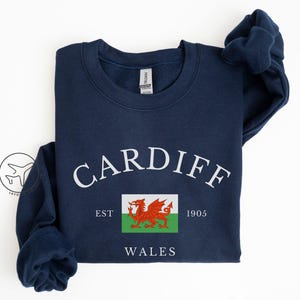 Cardiff Wales Sweatshirt, Welsh Dragon Shirt, Cymru Shirt, Wales Travel Gift Idea, Welsh Flag Souvenir, UK Gifts, British Clothing