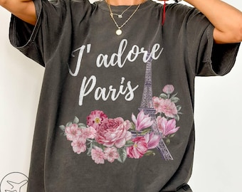 Eiffelturm Blumen Paris T-Shirt, Französisches Souvenir T-Shirt