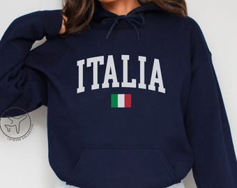 Italia Hoodie, Italian Flag, Travel Gift