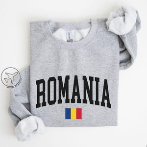Romania Flag Crewneck Sweatshirt, Romanian Pullover, Travel Gift for Eastern Europe Lovers, Minimalist Country Pride Shirt