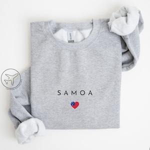 Samoa Flag Heart Pullover, Pacific Island Souvenir