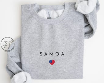 Suéter con corazón de la bandera de Samoa, recuerdo de las islas del Pacífico