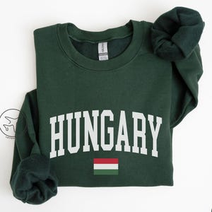 Hungary Flag Crewneck Sweatshirt, Hungarian Pride Pullover, Travel Gift for Budapest Lovers, Minimalist Country Flag Shirt