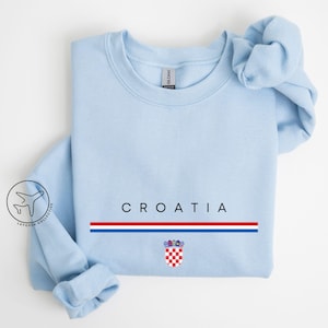 Croatia Sweatshirt, Croatian Flag Crewneck, Hrvatska Sweater, Unisex Travel Gift, Croatia Pride Top, Minimalist Country Shirt