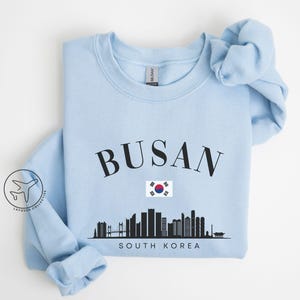 Busan Sweatshirt, South Korea Skyline Crewneck, Busan City Pullover, Korean Travel Gift, Unisex K-Culture Sweater, Busan Souvenir