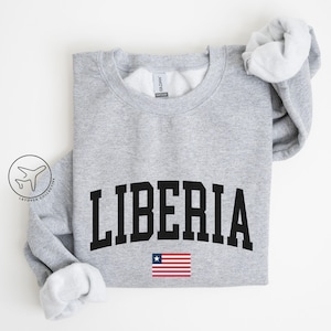 Liberia Flag Sweatshirt, Liberian Pride Pullover, Lone Star Crewneck, African Heritage Sweater, Minimalist Liberia Gift