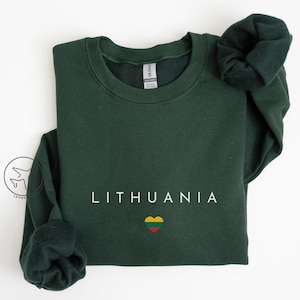 Lithuania Heart Sweatshirt, Lithuanian Minimalist Pullover, Travel Gift for Baltic Lovers, Heritage Pride Crewneck