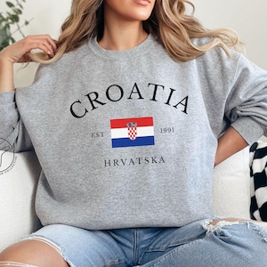 Croatia Sweatshirt, Hrvatska Sweater, Croatia Shirt, Croatia Gift, Croatian Flag Souvenir, Europe Travel Gift Idea