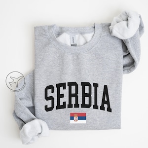 Serbia Sweatshirt, Serbian Flag Pullover, Travel Gift for Balkan Lovers, Minimalist Country Pride Crewneck, Serbia Heritage Shirt