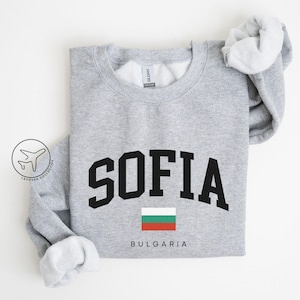 Sofia Sweatshirt Bulgaria Crewneck, Bulgarian Flag Travel Sweater, Sofia Souvenir Jumper, Bulgaria Gift Unisex Pullover