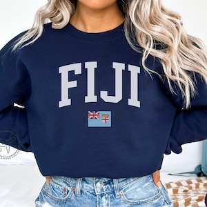 Fiji Flag Sweatshirt, Fijian Pride Pullover, Pacific Island Crewneck, Heritage Sweater, Travel Gift from Fiji