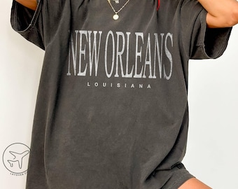 New Orleans Louisiana T-Shirt, Retro College Font NOLA Tee, Vintage French Quarter Travel Shirt