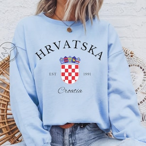 Croatia Sweatshirt, Hrvatska Sweater, Croatia Shirt, Croatia Gift, Croatian Flag Souvenir, Europe Travel Gift Idea