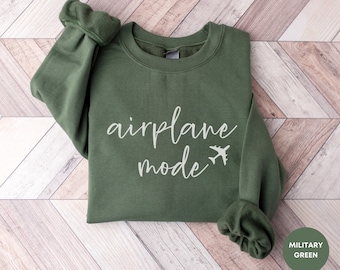 Sudadera con modo avión, jersey de cuello redondo para viajes, suéter unisex de regalo